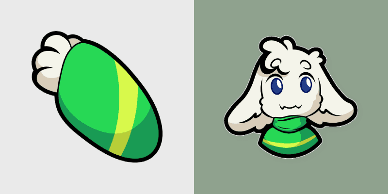 Asriel Dreemurr custom cursor pack preview for Chrome, Edge and Windows