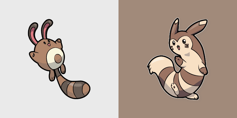 Sentret and Furret custom cursor pack preview for Chrome, Edge and Windows