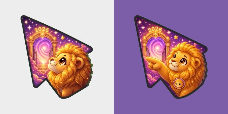 Meme Cute Lions Gate Portal 2026 custom cursor pack preview for Chrome, Edge and Windows