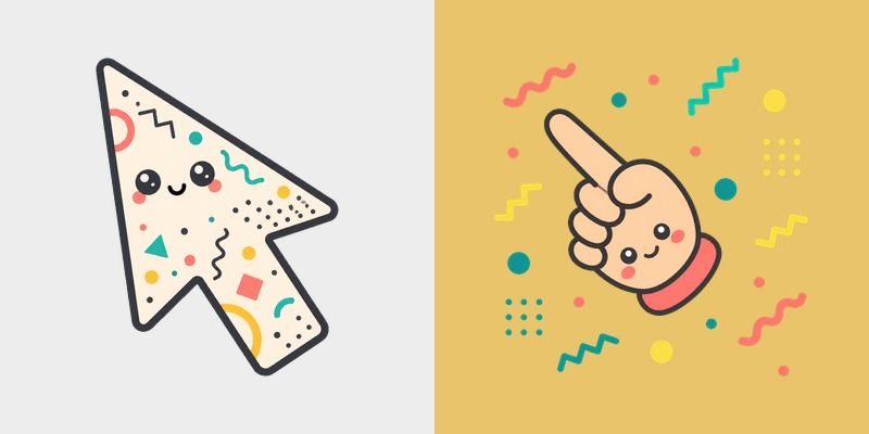 Memphis Squiggles custom cursor pack preview for Chrome, Edge and Windows