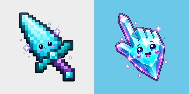Minecraft Enchanted Diamond Sword custom cursor pack preview for Chrome, Edge and Windows