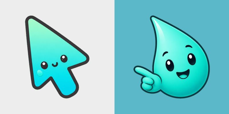 Minimal Gradient Aqua Drop custom cursor pack preview for Chrome, Edge and Windows