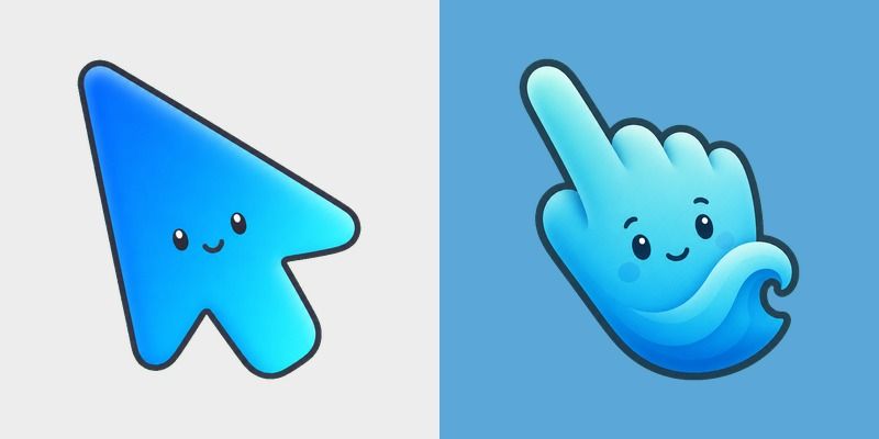 Minimal Gradient Blue Wave custom cursor pack preview for Chrome, Edge and Windows
