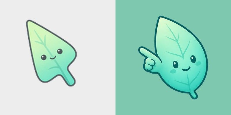 Minimal Gradient Mint Leaf