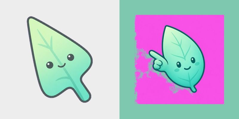 Minimal Gradient Mint Leaf custom cursor pack preview for Chrome, Edge and Windows