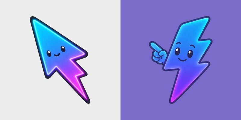 Minimal Gradient Neon Bolt custom cursor pack preview for Chrome, Edge and Windows