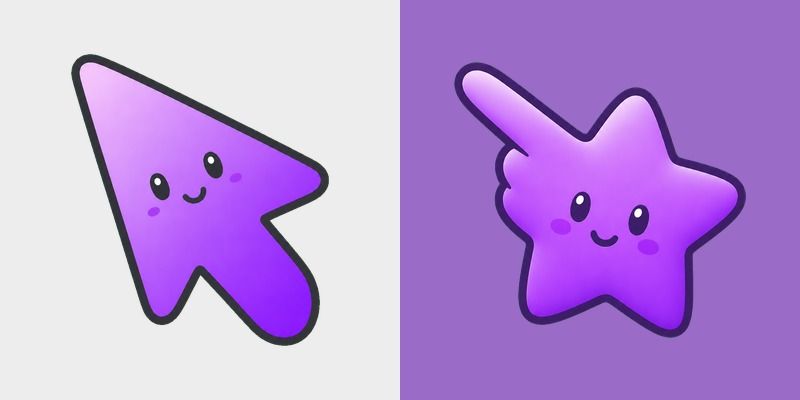 Minimal Gradient Purple Star custom cursor pack preview for Chrome, Edge and Windows