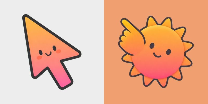Minimal Gradient Sunset custom cursor pack preview for Chrome, Edge and Windows