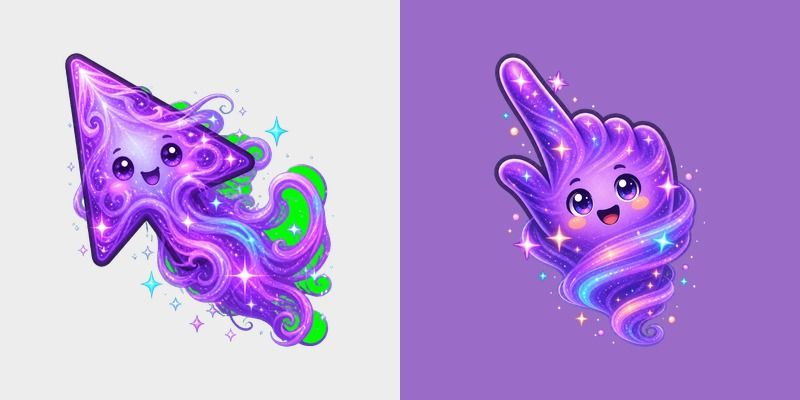 Purple Cosmic Wind Light Cursor custom cursor pack preview for Chrome, Edge and Windows