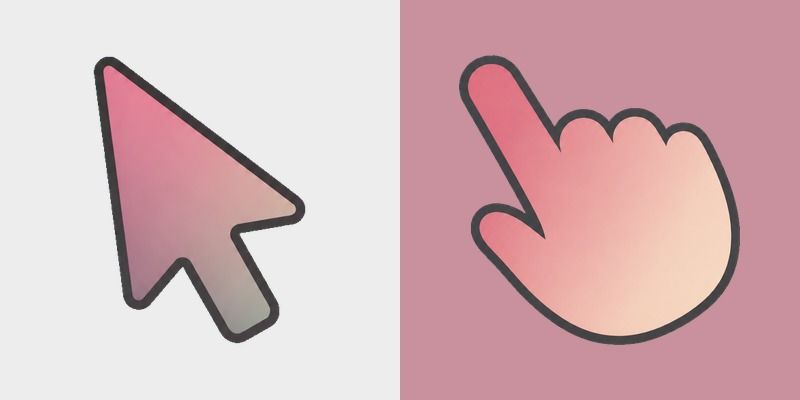 Rose Smoke Gradient custom cursor pack preview for Chrome, Edge and Windows