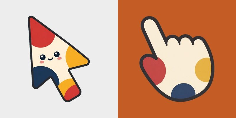 Soft Bauhaus Circles custom cursor pack preview for Chrome, Edge and Windows