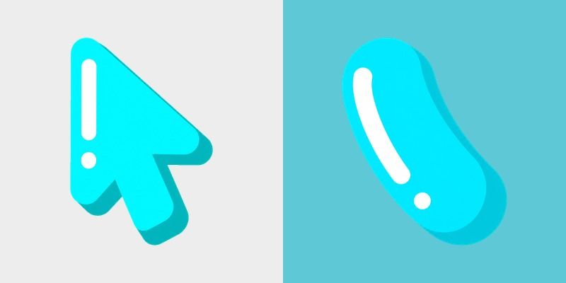 Soft Cyan Extrude custom cursor pack preview for Chrome, Edge and Windows