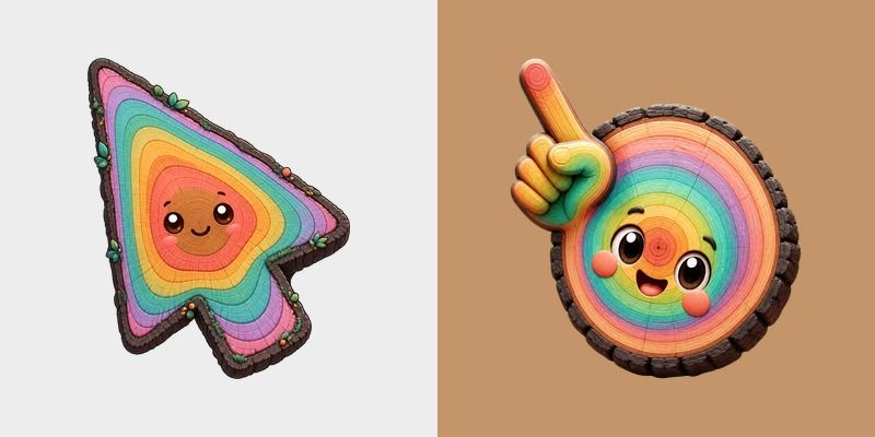 Tree Growth Rings Color Cursor custom cursor pack preview for Chrome, Edge and Windows