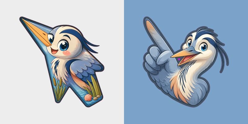 USA Virginia Beach Back Bay and Great Blue Heron custom cursor pack preview for Chrome, Edge and Windows