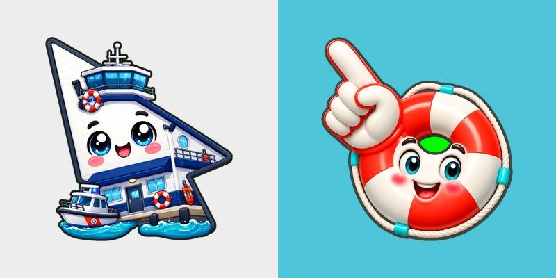 USA Virginia Beach Coast Guard Station and Rescue Ring custom cursor pack preview for Chrome, Edge and Windows