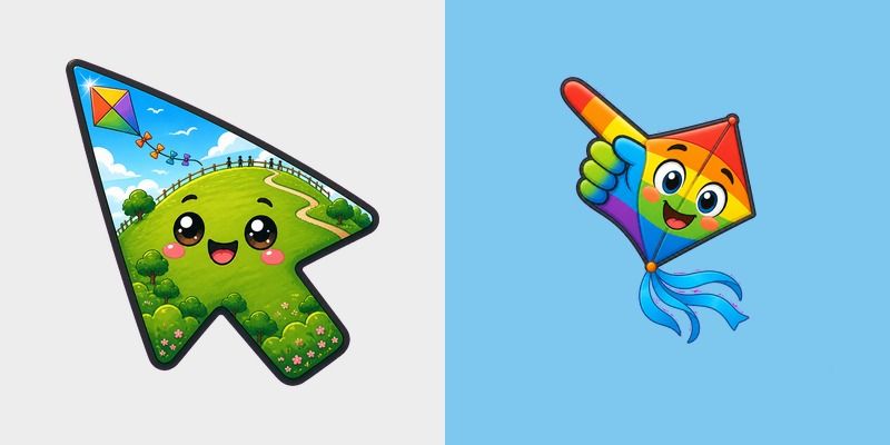 USA Virginia Beach Mount Trashmore and Flying Kite custom cursor pack preview for Chrome, Edge and Windows