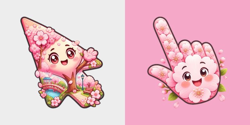 USA Virginia Beach Red Wing Park and Cherry Blossom custom cursor pack preview for Chrome, Edge and Windows